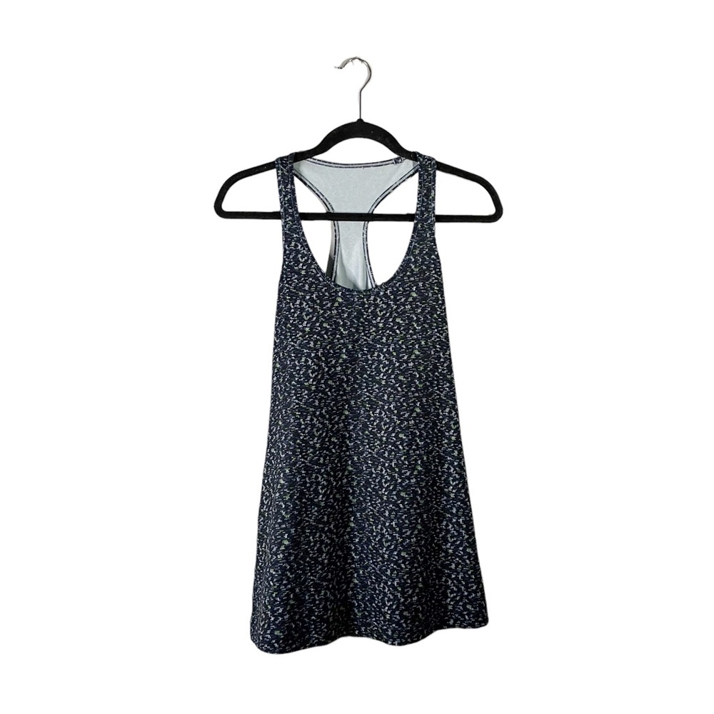 Lululemon Blue Green White Patterned Athletic Athleisure Racerback Tank Top